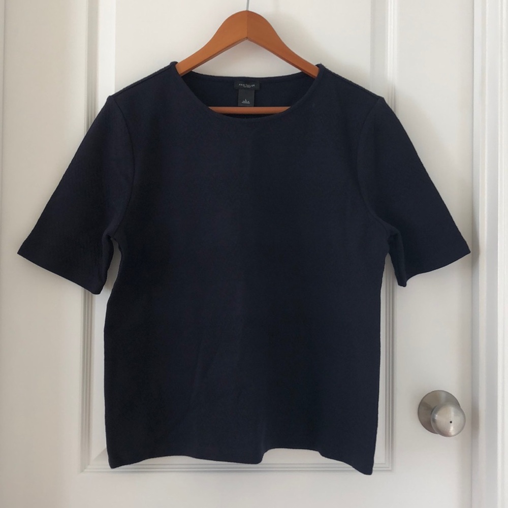 Ann Taylor Factory Navy Blouse